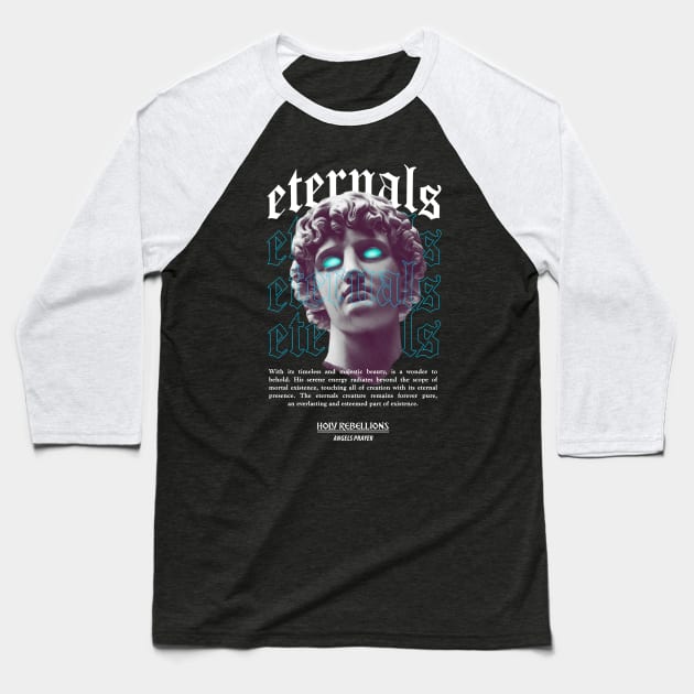 Eternals Angel Statue T-shirt Aesthetic Statue T-shirt Streetwear Aesthetic T-shirt Streetwear Fashion Renaissance Clothing Baseball T-Shirt by Holy Rebellions